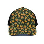 Cute Pumpkin Pattern Print Black Mesh Trucker Cap