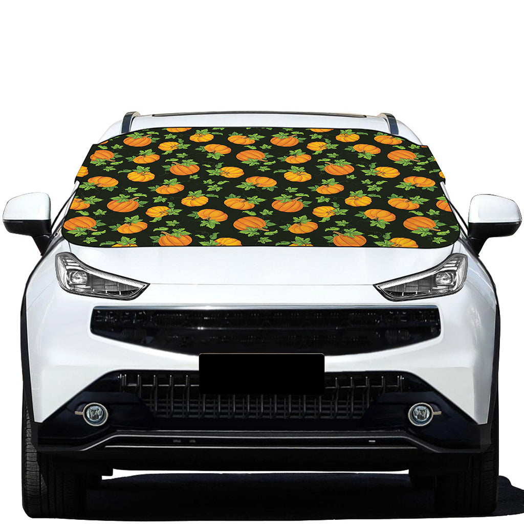 Cute Pumpkin Pattern Print Car Windshield Snow Cover