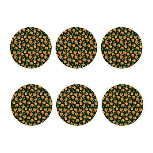Cute Pumpkin Pattern Print Coaster Set