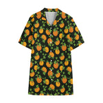 Cute Pumpkin Pattern Print Cotton Hawaiian Shirt