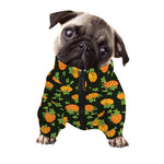 Cute Pumpkin Pattern Print Dog Zip Up Jacket
