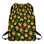 Cute Pumpkin Pattern Print Drawstring Backpack
