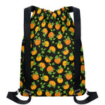 Cute Pumpkin Pattern Print Drawstring Backpack