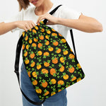 Cute Pumpkin Pattern Print Drawstring Backpack