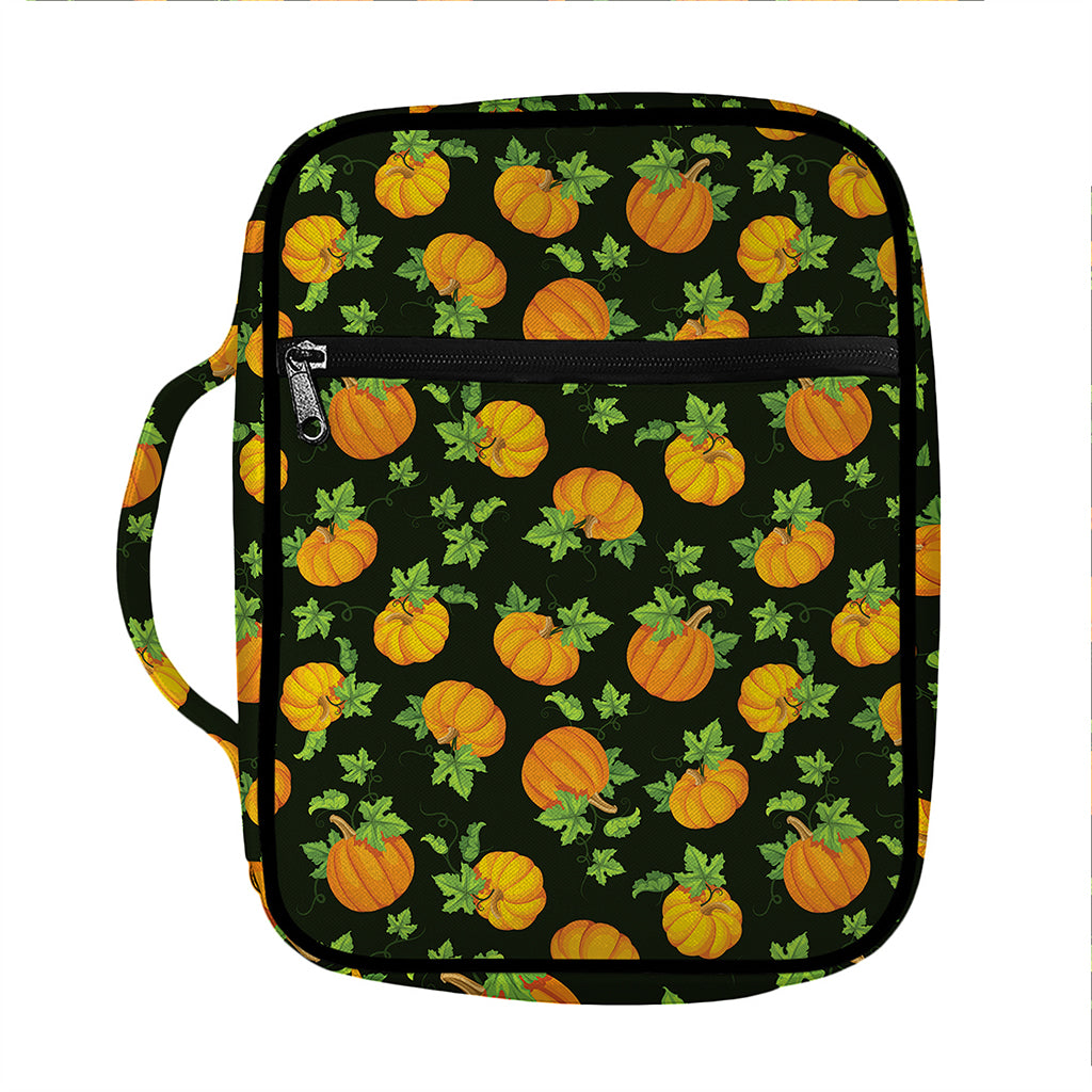 Cute Pumpkin Pattern Print Front Pocket Bible Bag