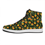 Cute Pumpkin Pattern Print High Top Leather Sneakers