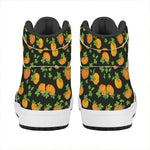 Cute Pumpkin Pattern Print High Top Leather Sneakers