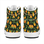Cute Pumpkin Pattern Print High Top Leather Sneakers