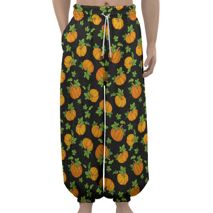Cute Pumpkin Pattern Print Lantern Pants