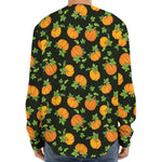 Cute Pumpkin Pattern Print Long Sleeve Baseball Jersey