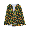 Cute Pumpkin Pattern Print Long Sleeve Short Coat