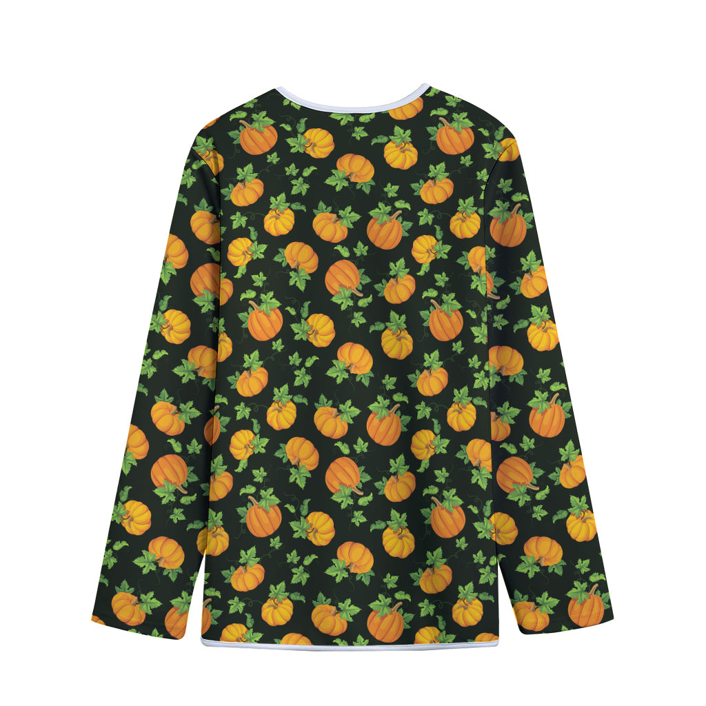 Cute Pumpkin Pattern Print Long Sleeve Short Coat