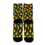 Cute Pumpkin Pattern Print Long Socks