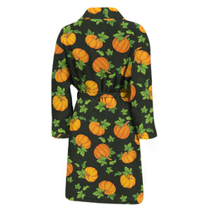 Cute Pumpkin Pattern Print Men's Bathrobe