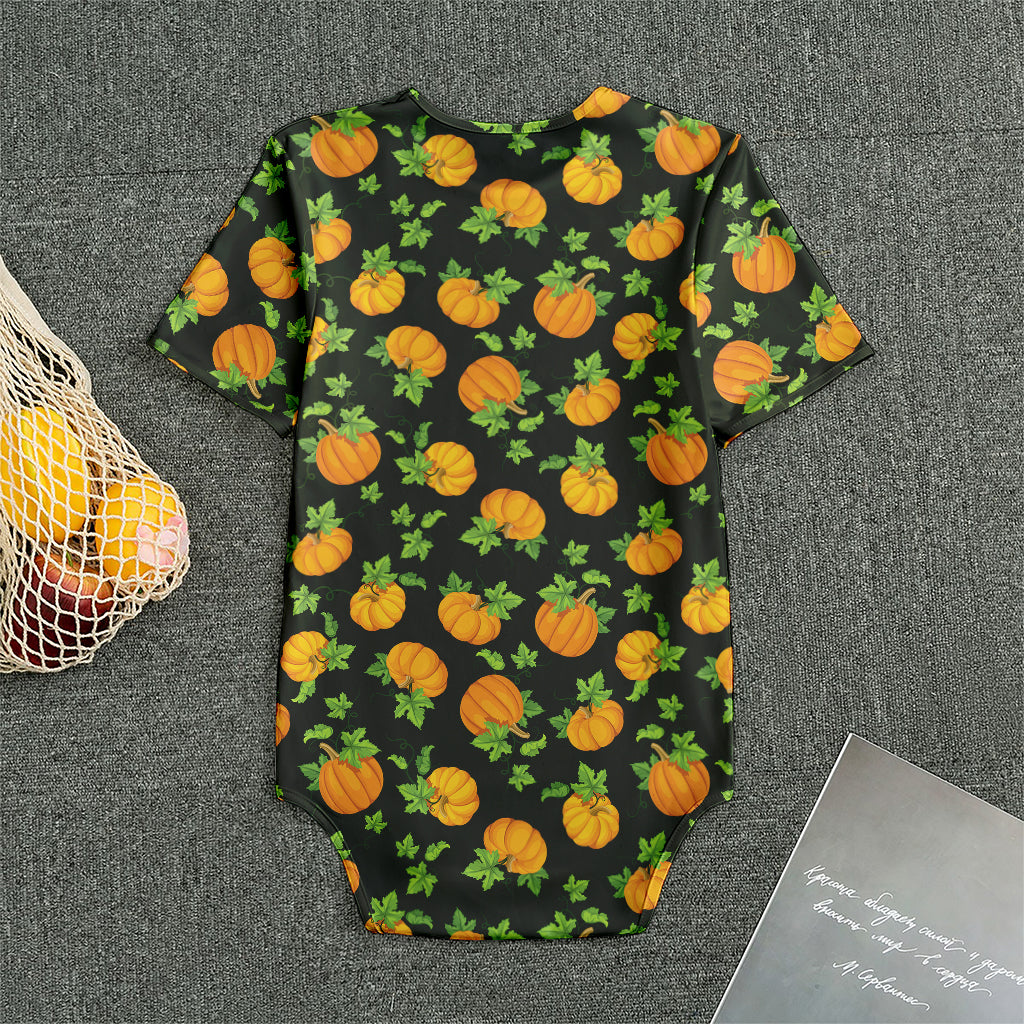 Cute Pumpkin Pattern Print Men's Bodysuit