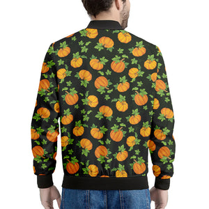 Cute Pumpkin Pattern Print Men's Bomber Jacket