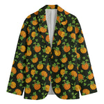 Cute Pumpkin Pattern Print Men's Cotton Blazer