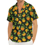 Cute Pumpkin Pattern Print Men's Deep V-Neck Shirt