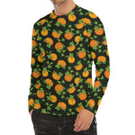 Cute Pumpkin Pattern Print Men's Long Sleeve Rash Guard