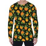 Cute Pumpkin Pattern Print Men's Long Sleeve T-Shirt