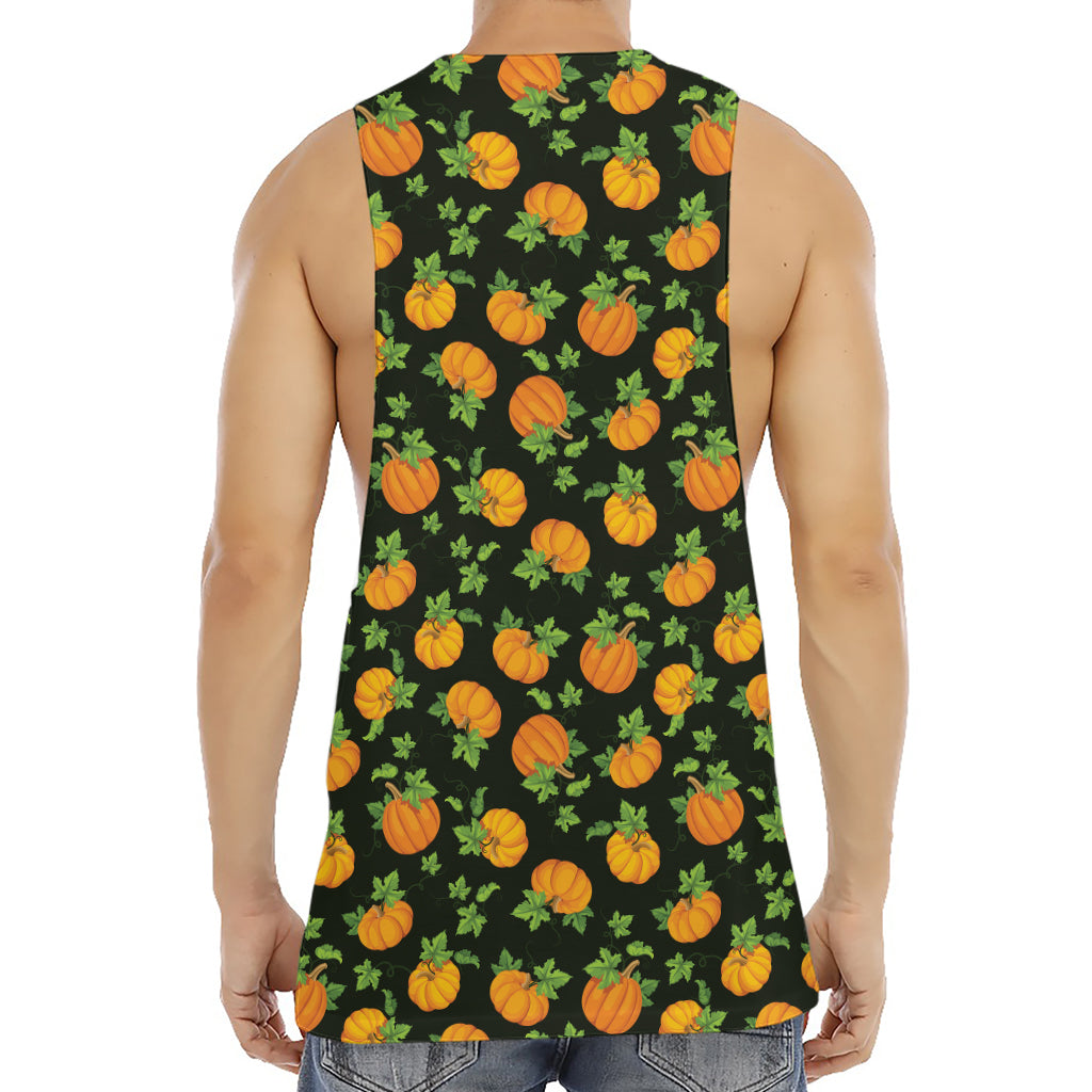 Cute Pumpkin Pattern Print Men's Muscle Tank Top