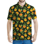 Cute Pumpkin Pattern Print Men's Polo Shirt