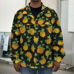 Cute Pumpkin Pattern Print Men's Shirt Jacket