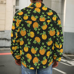 Cute Pumpkin Pattern Print Men's Shirt Jacket