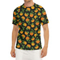 Cute Pumpkin Pattern Print Men's Short Sleeve Rash Guard