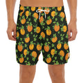 Cute Pumpkin Pattern Print Men's Split Running Shorts