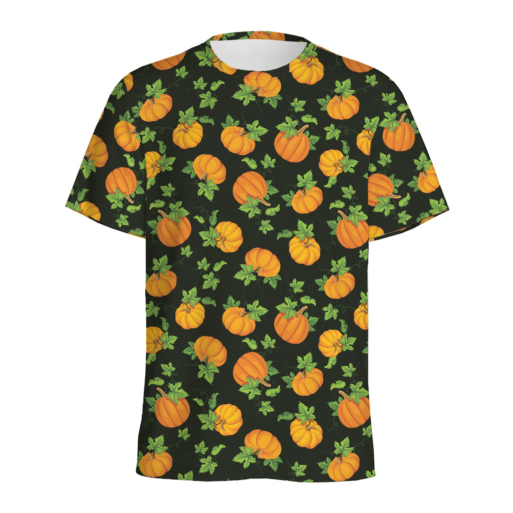 Cute Pumpkin Pattern Print Men's Sports T-Shirt