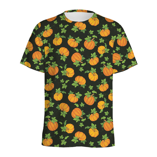 Cute Pumpkin Pattern Print Men's Sports T-Shirt