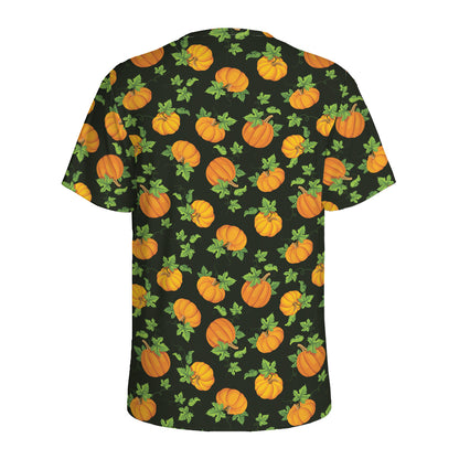 Cute Pumpkin Pattern Print Men's Sports T-Shirt