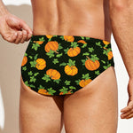 Cute Pumpkin Pattern Print Men's Swim Briefs
