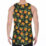 Cute Pumpkin Pattern Print Men's Velvet Tank Top