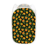 Cute Pumpkin Pattern Print Mesh Laundry Hamper