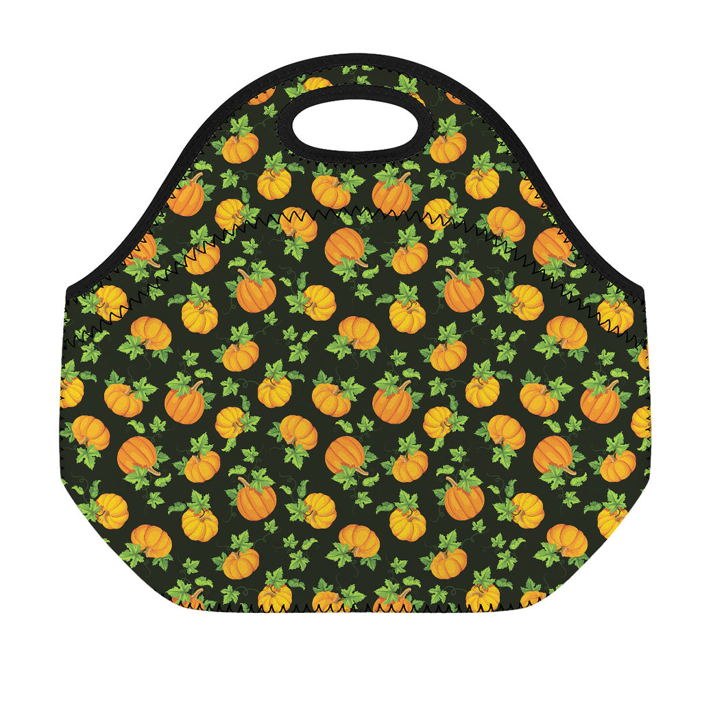 Cute Pumpkin Pattern Print Neoprene Lunch Bag