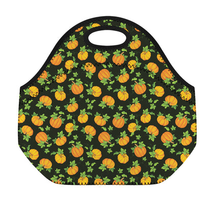 Cute Pumpkin Pattern Print Neoprene Lunch Bag