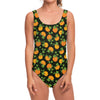 Cute Pumpkin Pattern Print One Piece Swimsuit