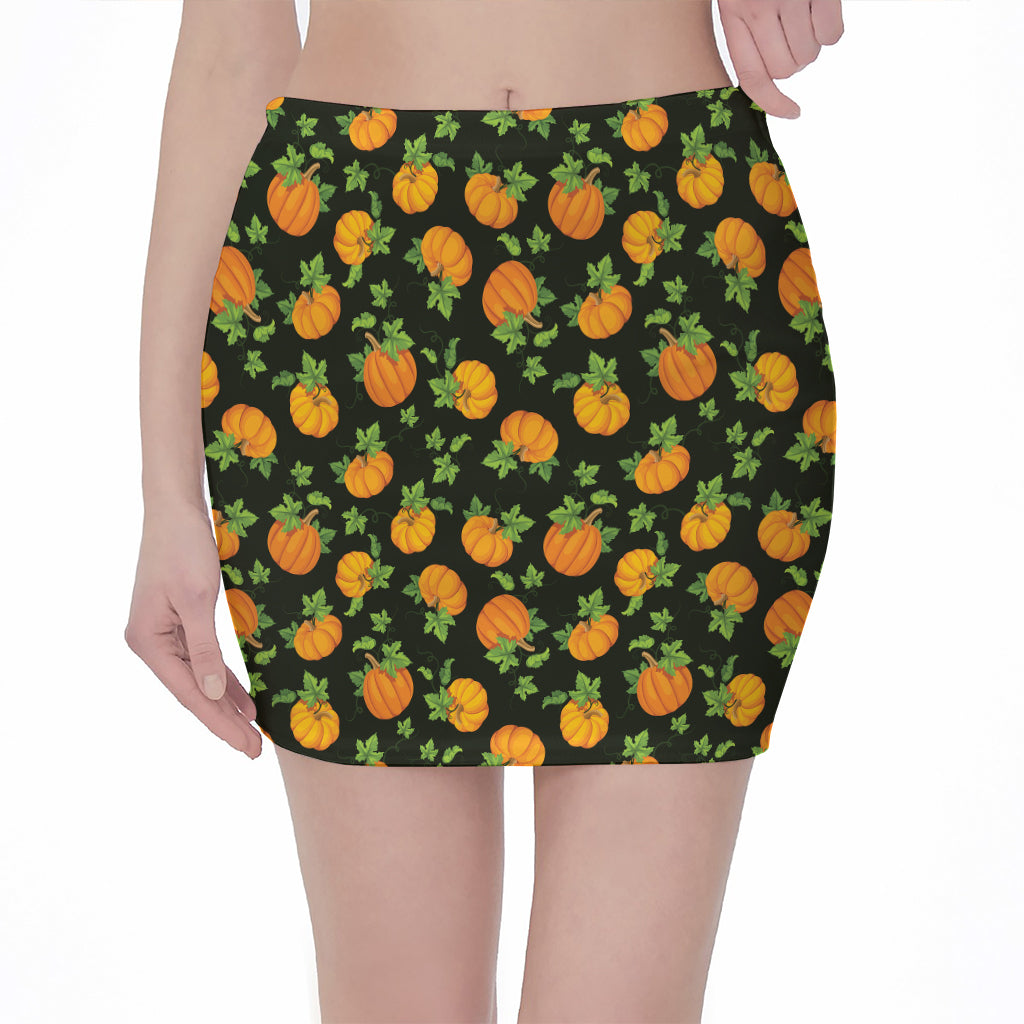Cute Pumpkin Pattern Print Pencil Mini Skirt