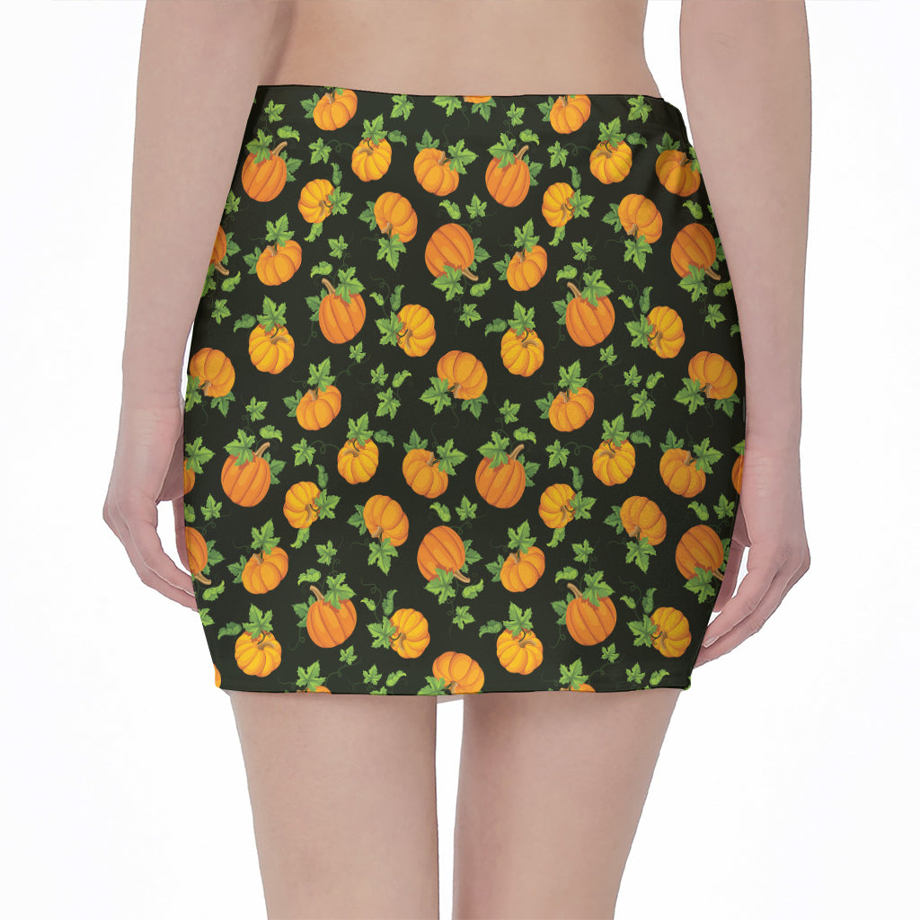 Cute Pumpkin Pattern Print Pencil Mini Skirt