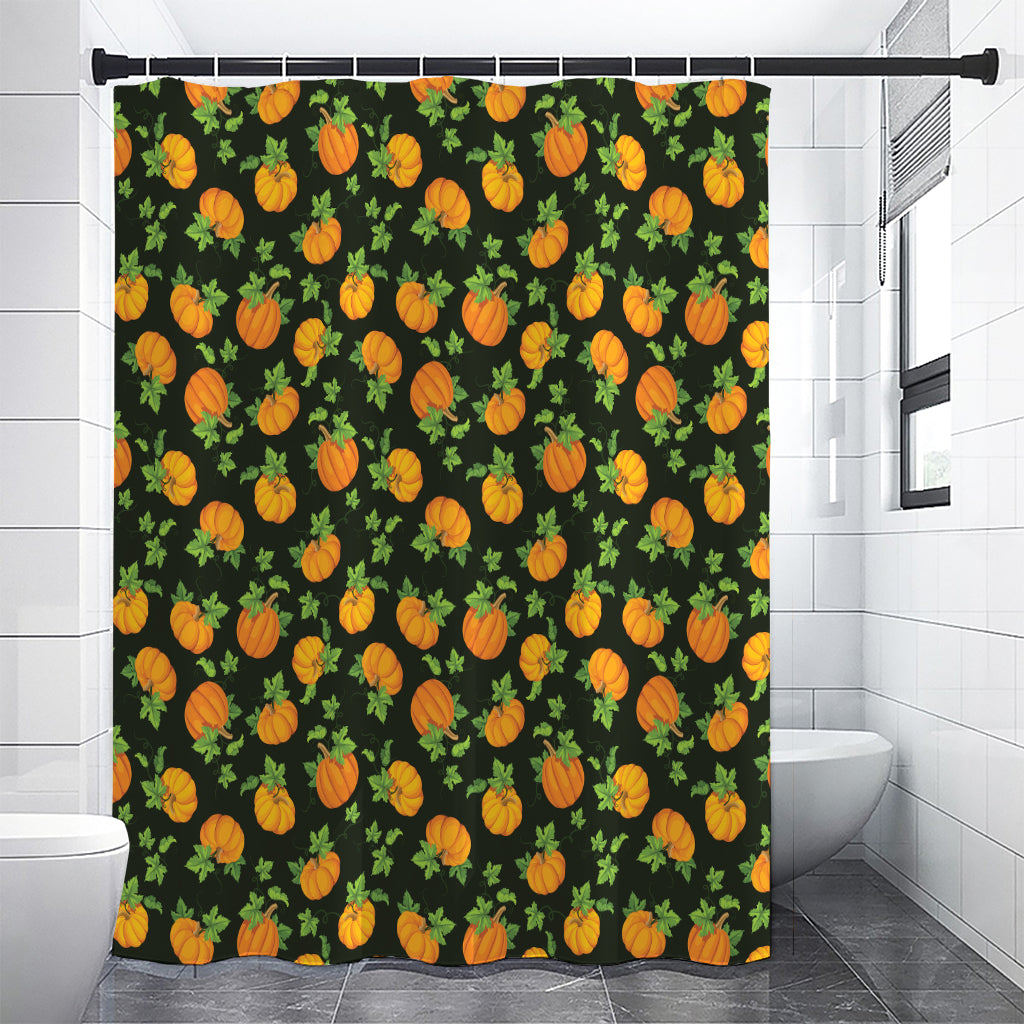 Cute Pumpkin Pattern Print Premium Shower Curtain