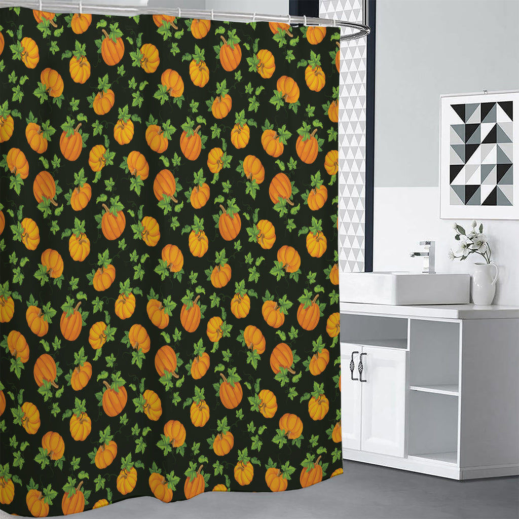 Cute Pumpkin Pattern Print Premium Shower Curtain