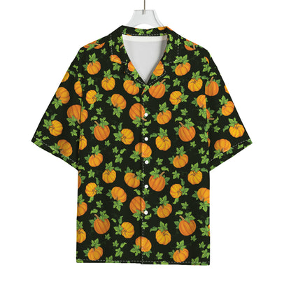 Cute Pumpkin Pattern Print Rayon Hawaiian Shirt