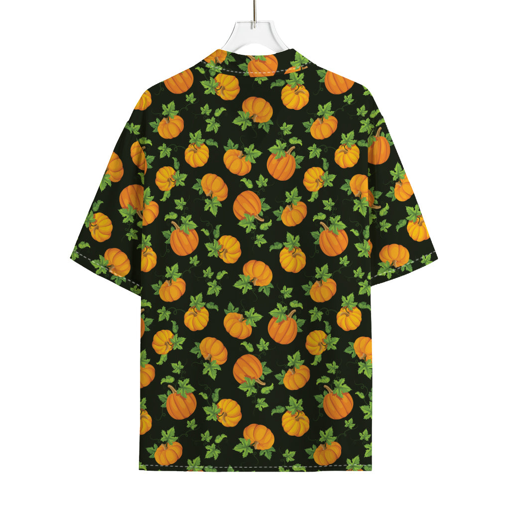 Cute Pumpkin Pattern Print Rayon Hawaiian Shirt