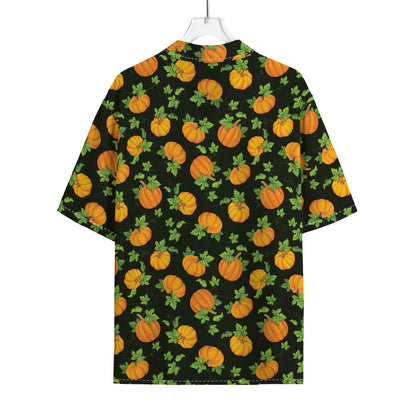 Cute Pumpkin Pattern Print Rayon Hawaiian Shirt