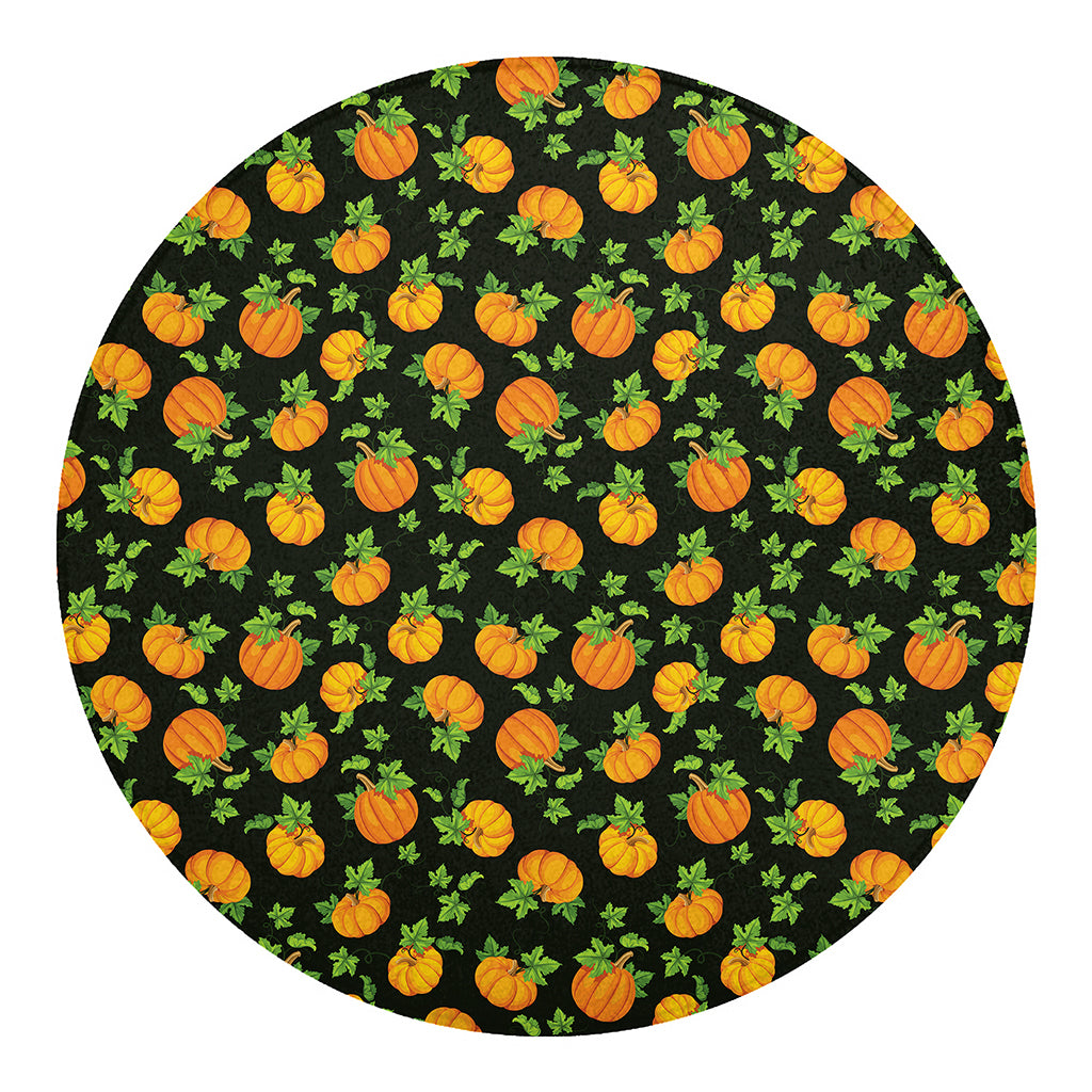 Cute Pumpkin Pattern Print Round Blanket
