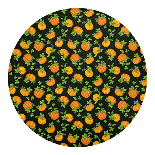 Cute Pumpkin Pattern Print Round Blanket