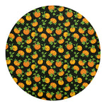 Cute Pumpkin Pattern Print Round Blanket