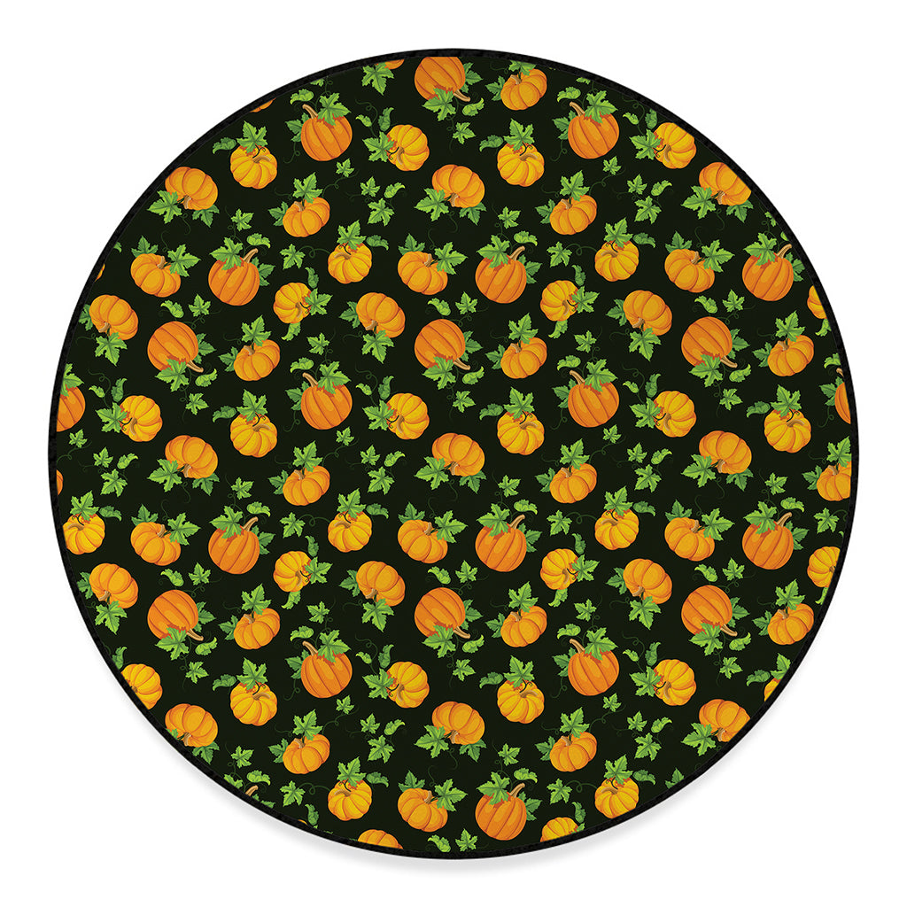 Cute Pumpkin Pattern Print Round Floor Mat